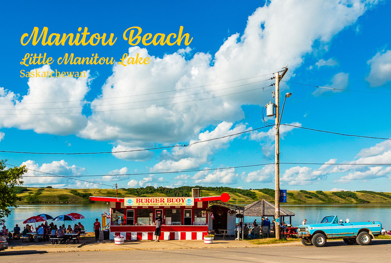 Burgers at the Beach, Little Manitou Lake 4×6 postcard