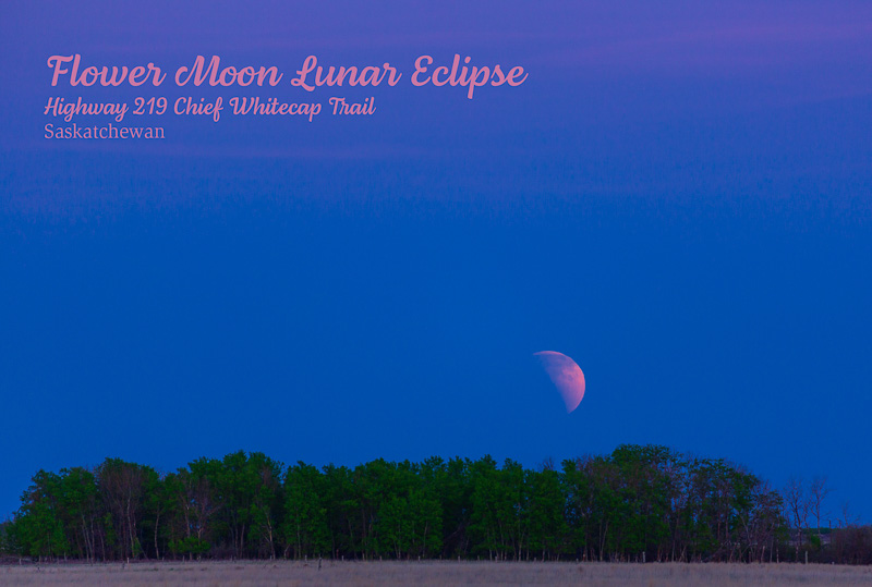 Flower Moon Lunar Eclipse, Highway 219, Chief Whitecap Trail, Saskatchewan 4×6 postcard