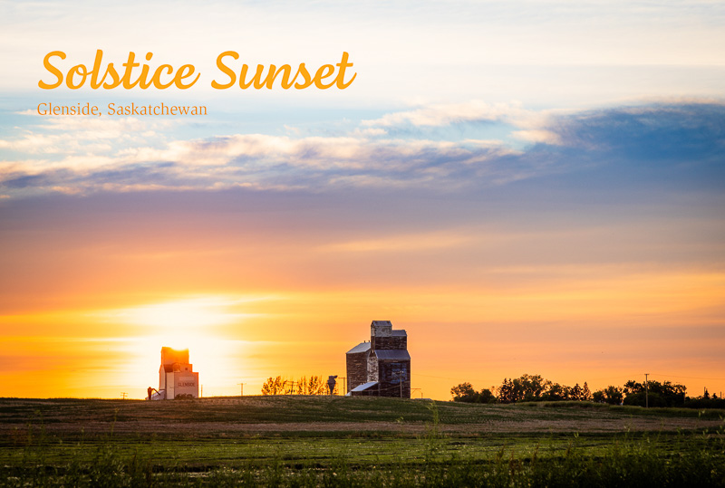 Solstice Sunset, Glenside, Saskatchewan 4×6 postcard