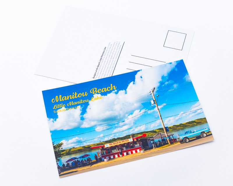 Burgers at the Beach, Little Manitou Lake 4×6 postcard