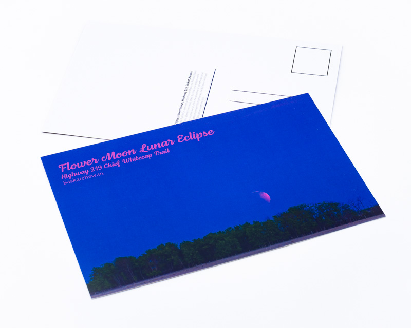 Flower Moon Lunar Eclipse, Highway 219, Chief Whitecap Trail, Saskatchewan 4×6 postcard