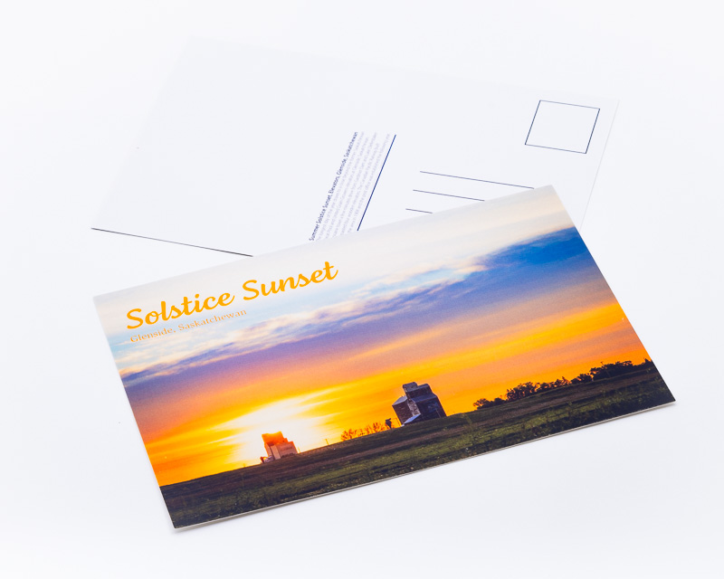 Solstice Sunset, Glenside, Saskatchewan 4×6 postcard