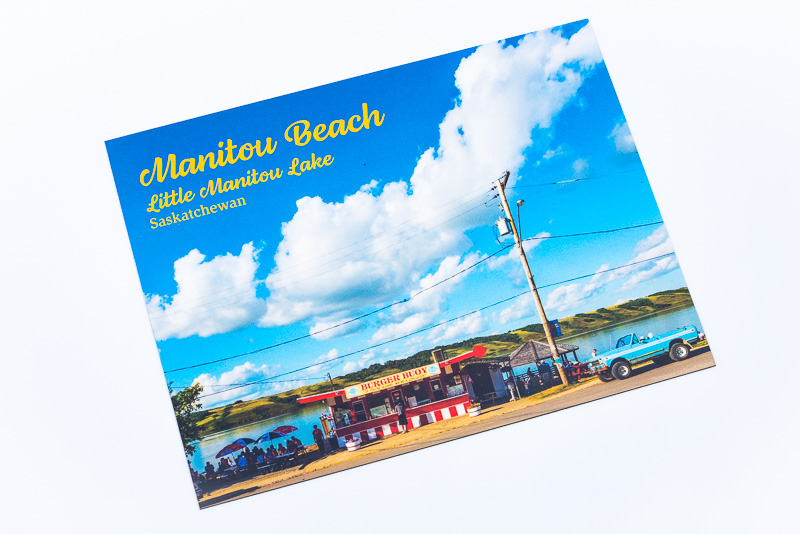 Burgers at the Beach, Little Manitou Lake, postcard magnet