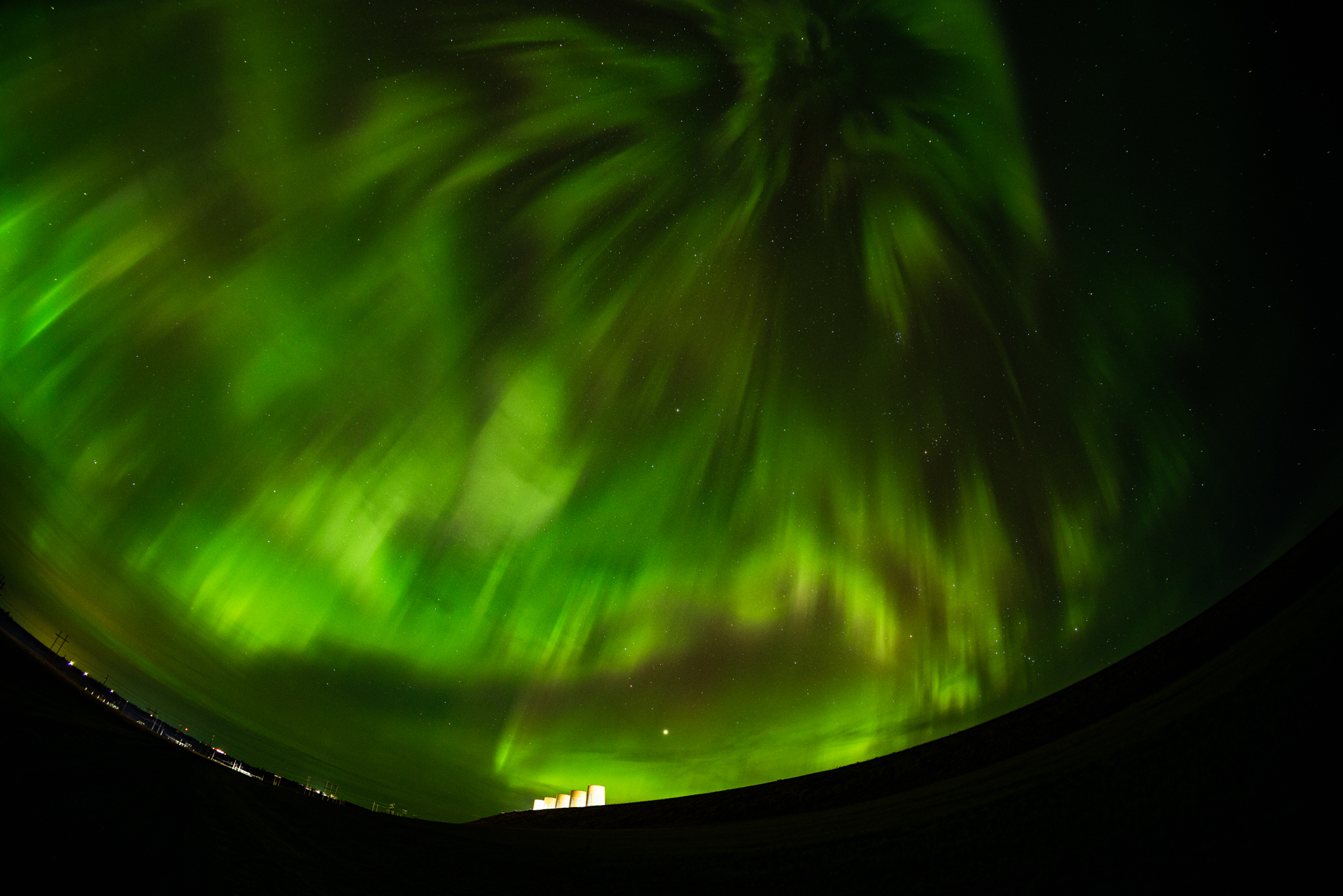 Aurora Borealis over Gardiner Dam