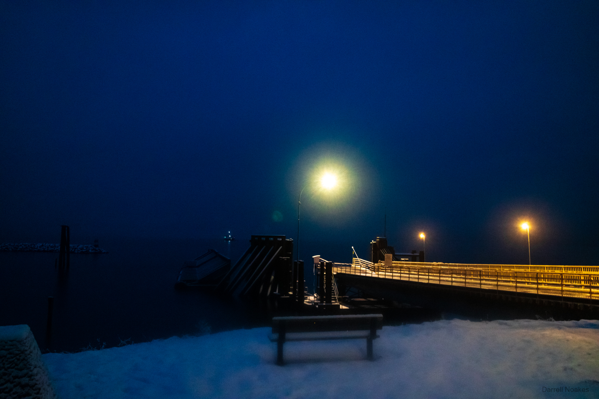 Kootenay Bay ferry landing, snowfall